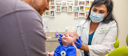 Close-up of frenulum under baby’s tongue