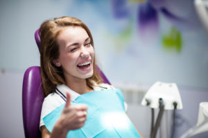 happy woman at the dentist