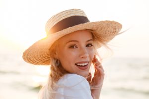 woman enjoying sunshine