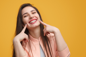 Woman with a healthy smile from holistic dentist in Southlake. 