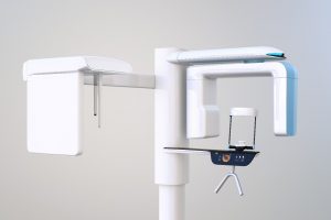 Cone beam scanner for holistic dental office against neutral background