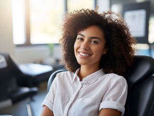 Portrait of happy, smiling dental patient