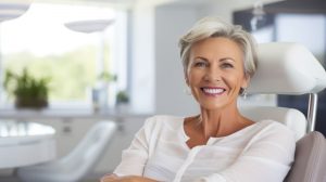 Smiling woman in dental treatment chair