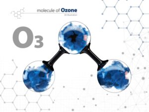 Diagram showing ozone molecule