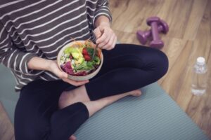 Woman enjoying a nutritious salad